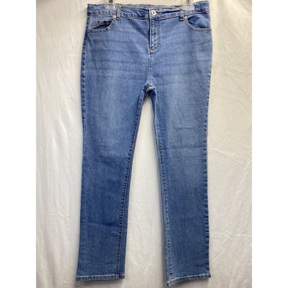 Place Skinny Etroite Adjustable Waist Jeans Girls Sz 18 Light Blue Mid-Rise Used